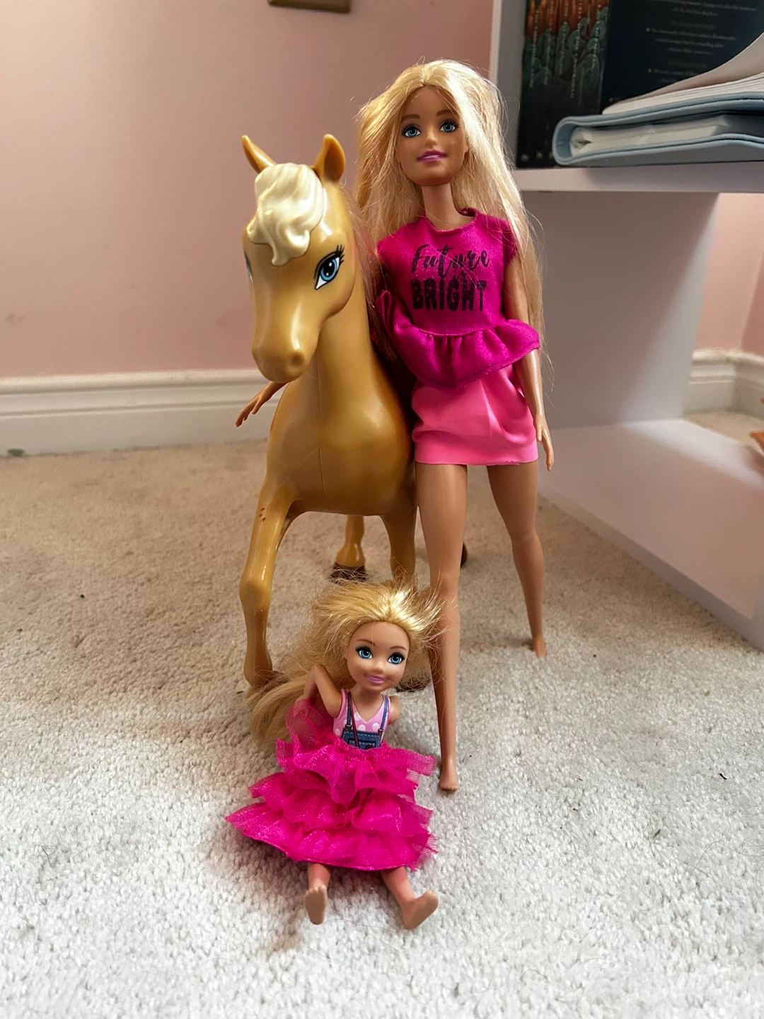 Barbie Doll with Horse and Small Doll