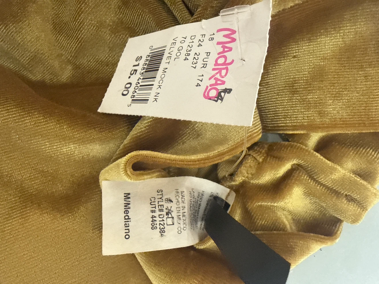 MadRag Gold Velvet Mock Neck Dress - photo 3