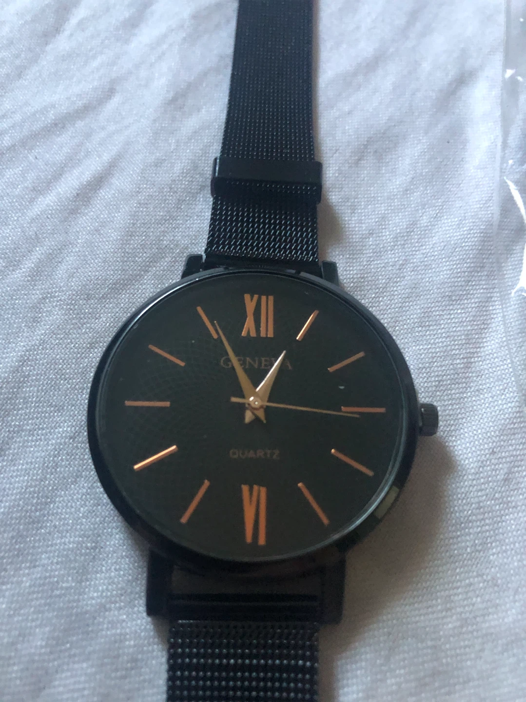 Geneva Black Quartz Watch Unisex