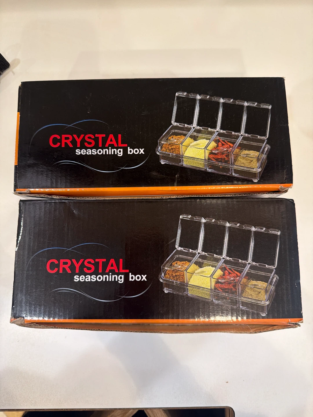 Two Crystal Seasoning Boxes