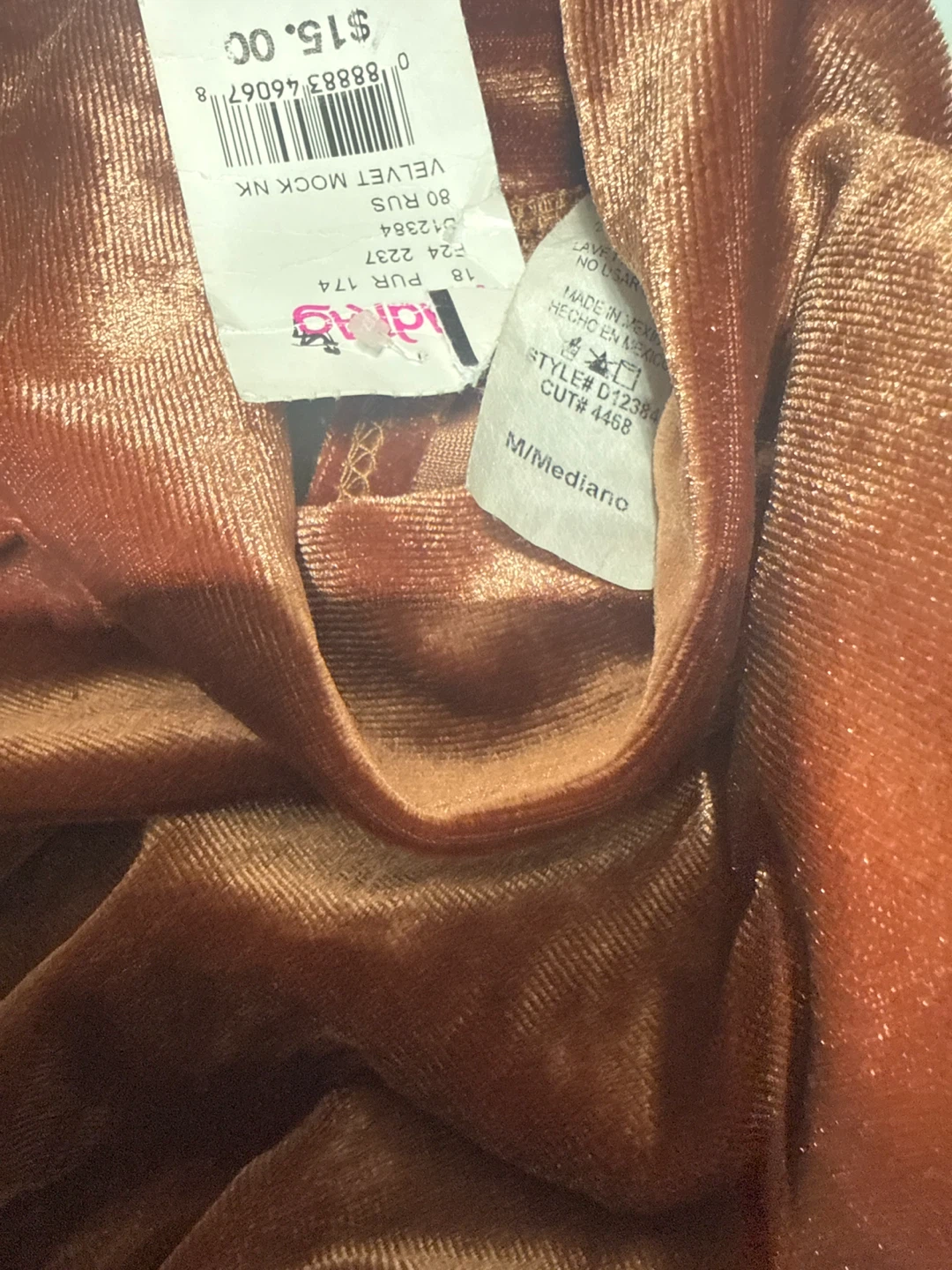 Velvet Mock Neck Dress Brown - photo 2