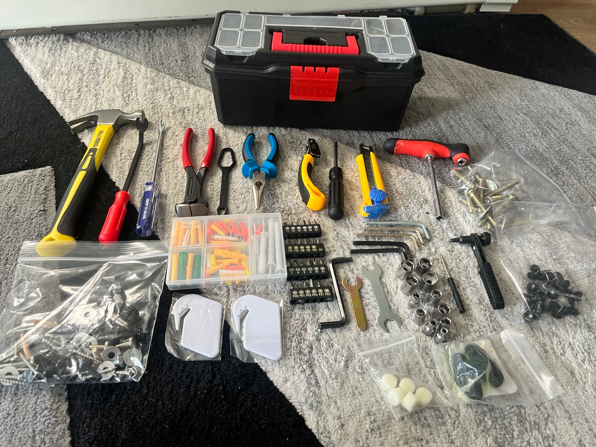 Toolbox with Assorted Hand Tools and Hardware