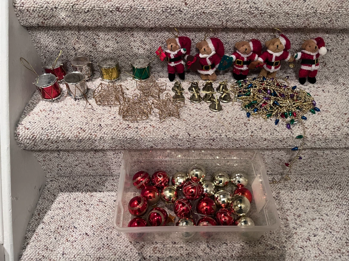 Assorted Christmas Tree Ornaments and Decorations
