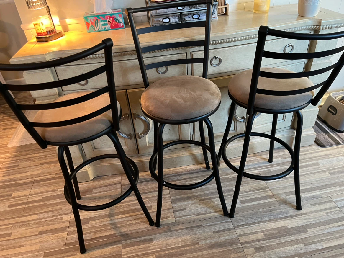 Set of 3  Mainstay Adjustable Swivel Bar Stools