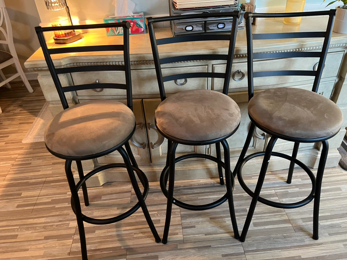 Set of 3  Mainstay Adjustable Swivel Bar Stools - photo 2