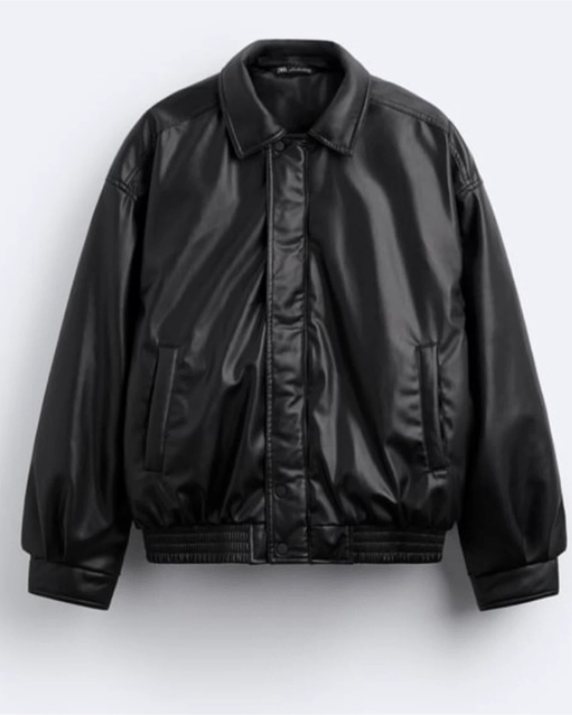 Zara Faux Leather Bomber Jacket