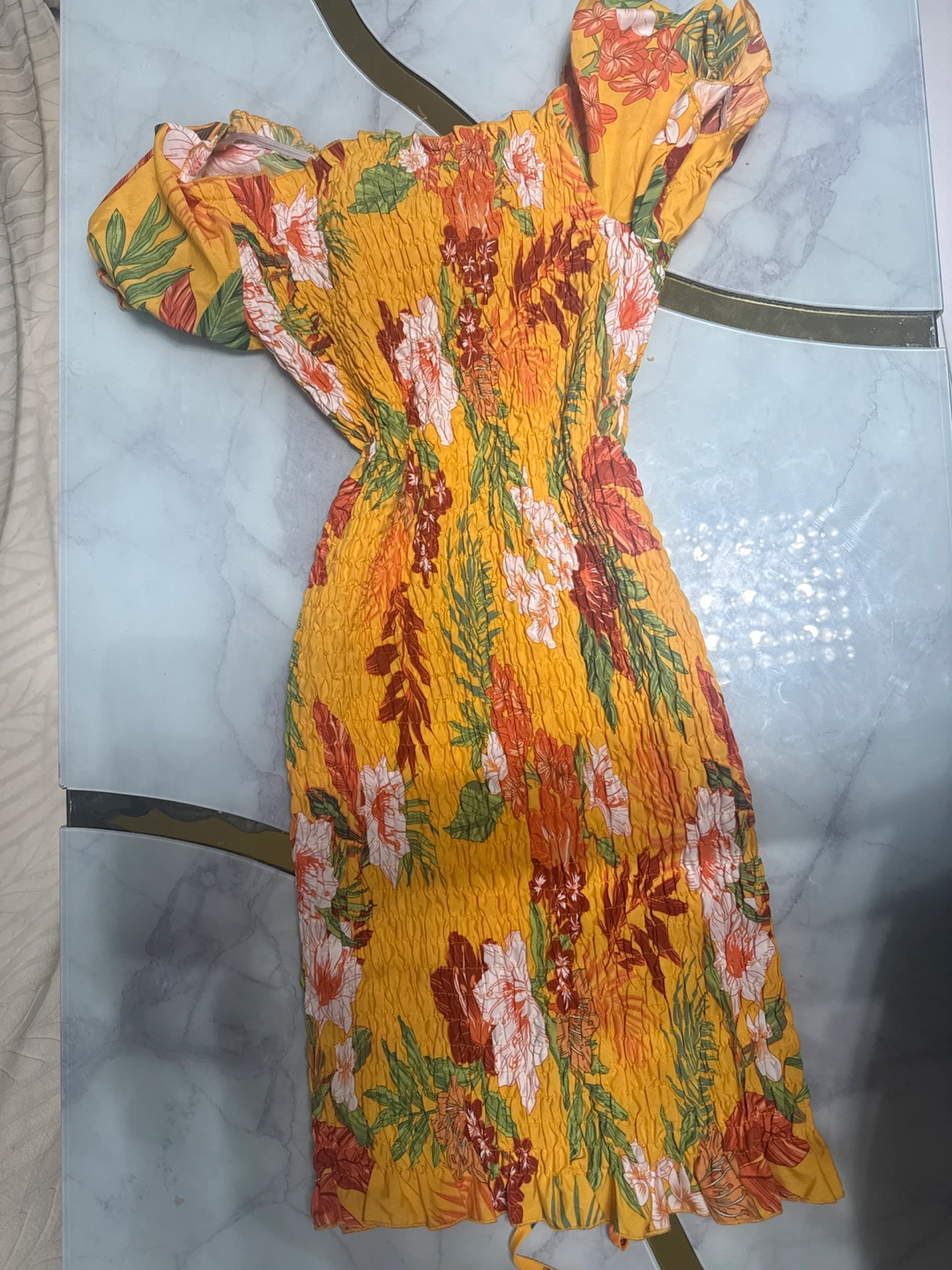 SHEIN Floral Off-Shoulder Smocked Dress - photo 2