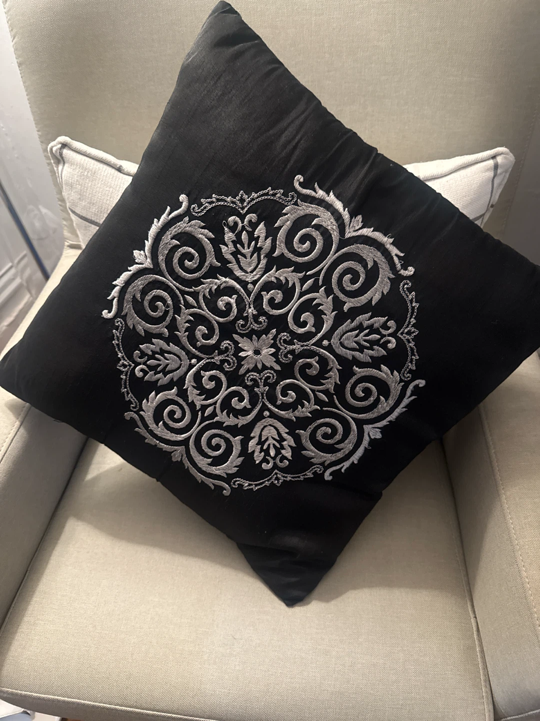 Black Decorative Throw Pillow
