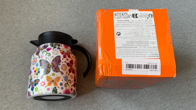 Butterfly print 1L stainless steel vacuum teapot - Brand New - photo 2