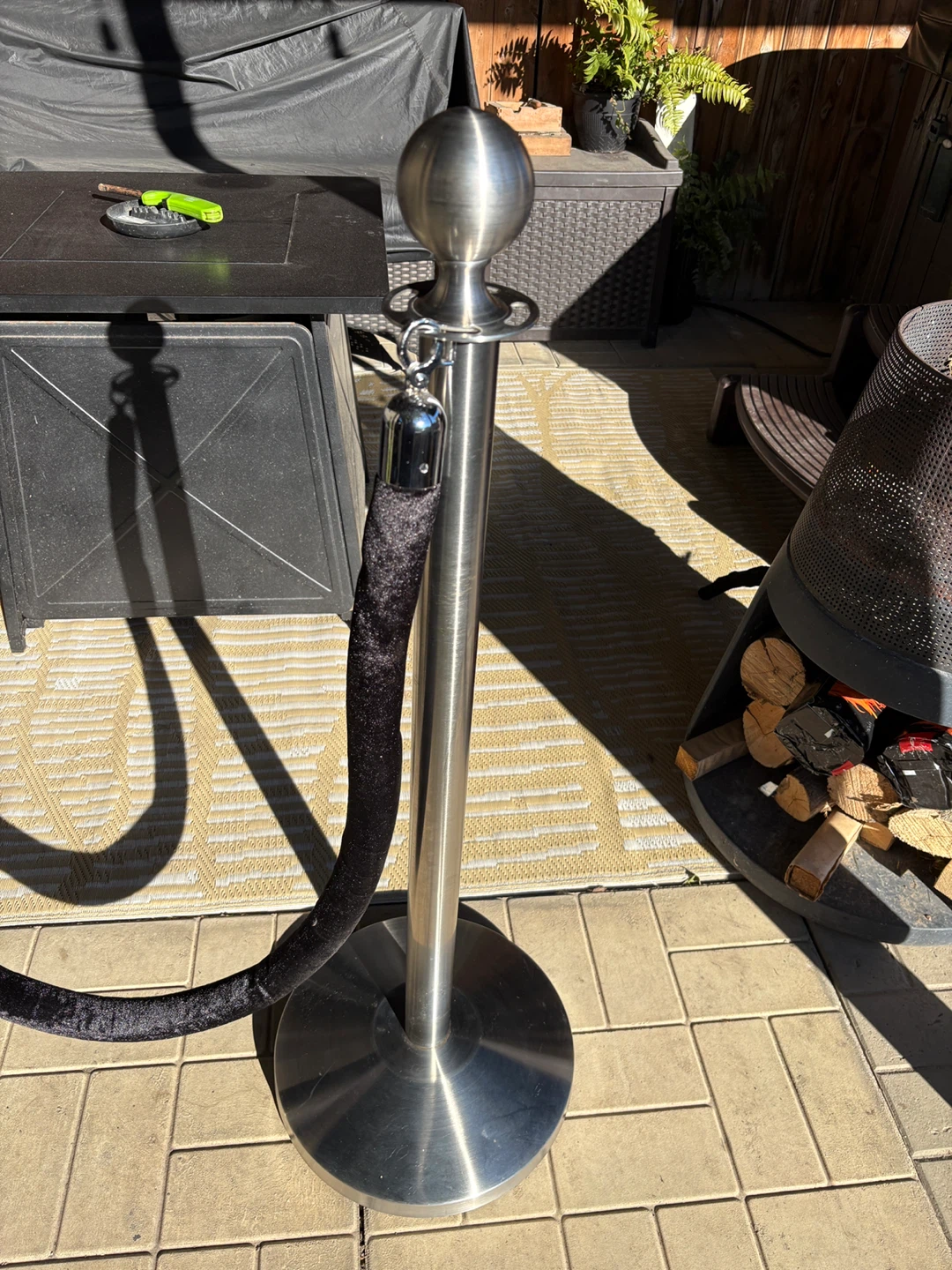 Stainless Steel Stanchion Posts with Black Velvet Rope - photo 3