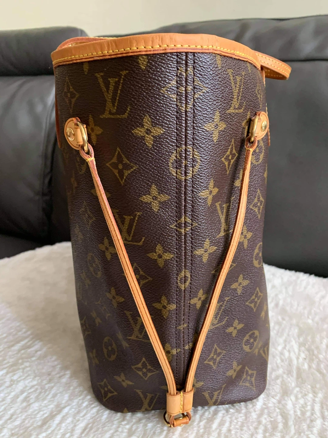 Authentic LV never full medium and matching wallet for sale - photo 4