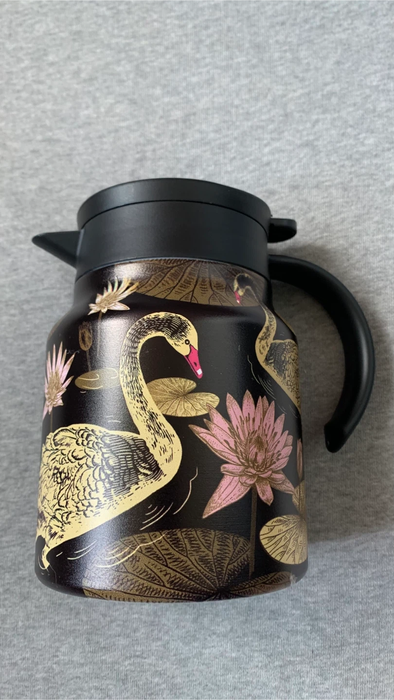 Swan + Lotus Pattern Vacuum Insulated Stainless Steel Carafe - photo 2