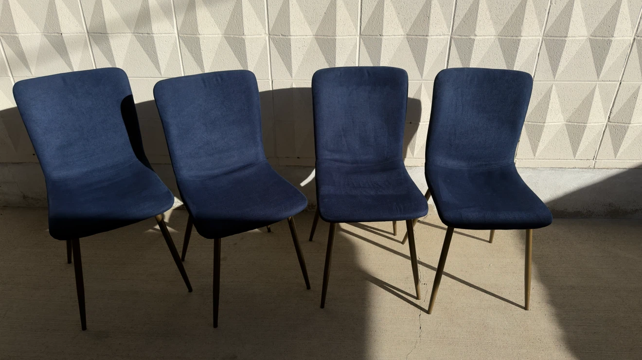 Set of 4 Navy Blue Velvet Dining Chairs - photo 2