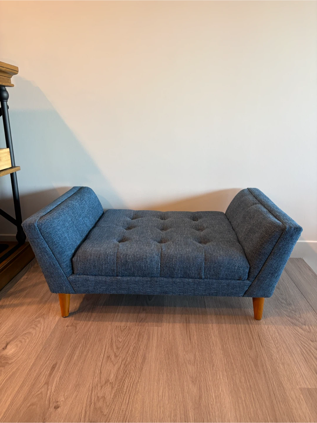 Blue upholstered pet bed