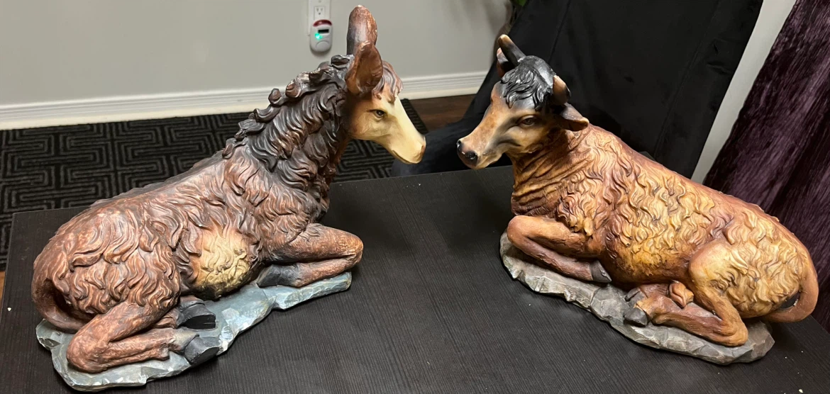Nativity Scene Donkey and Ox Figures