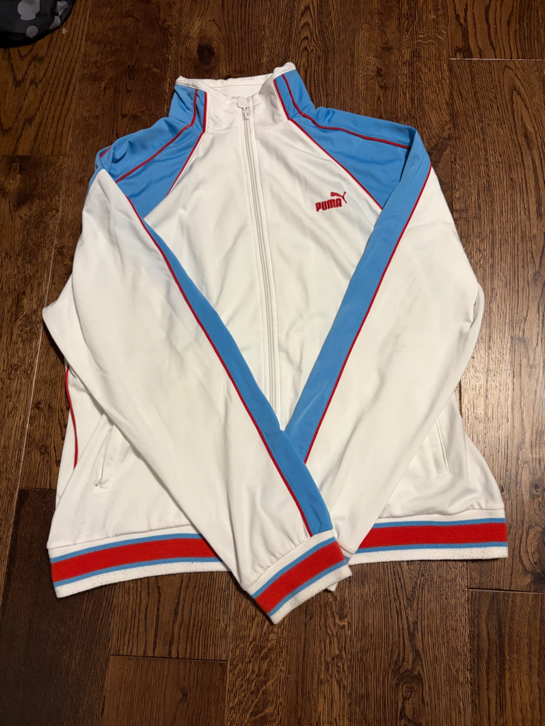 Puma Track Jacket White Blue Red