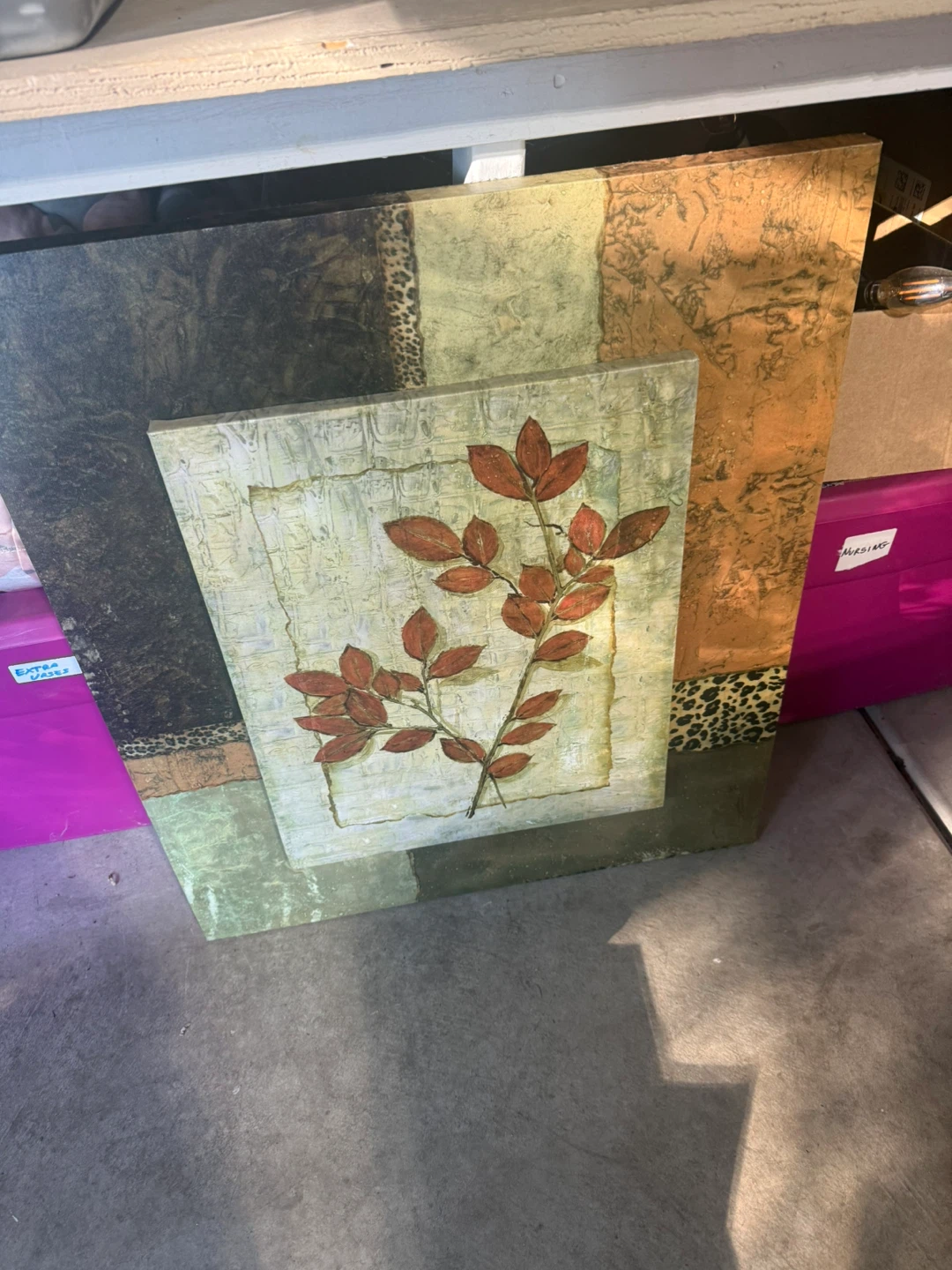 Decorative Wall Art with Leaf Motif
