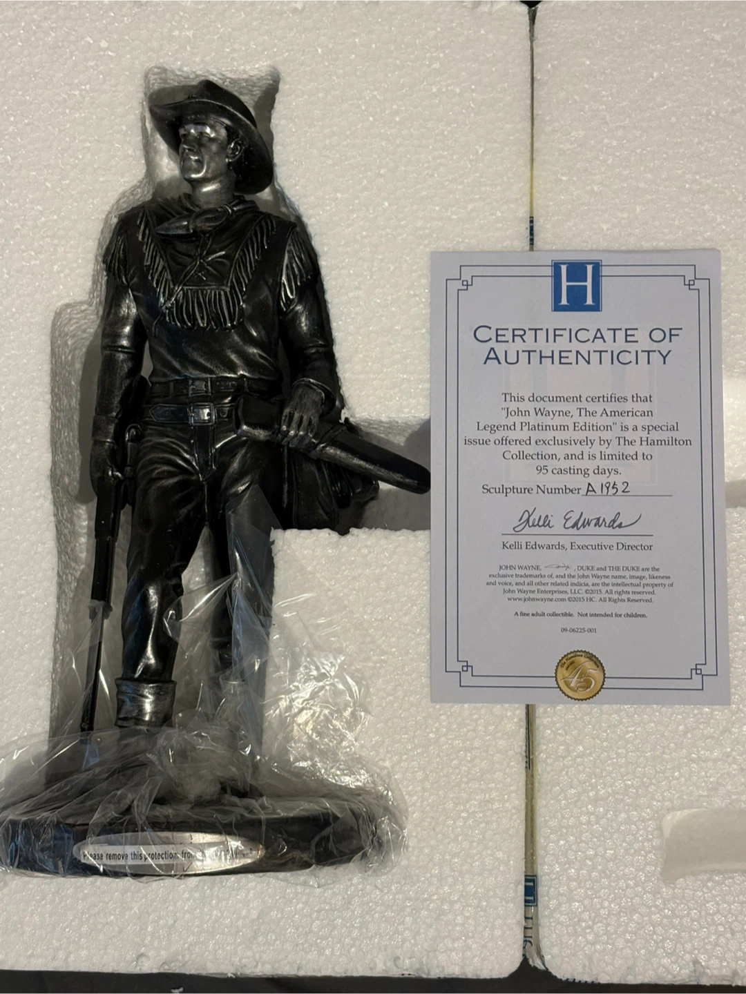 John Wayne The American Legend Platinum Edition Sculpture