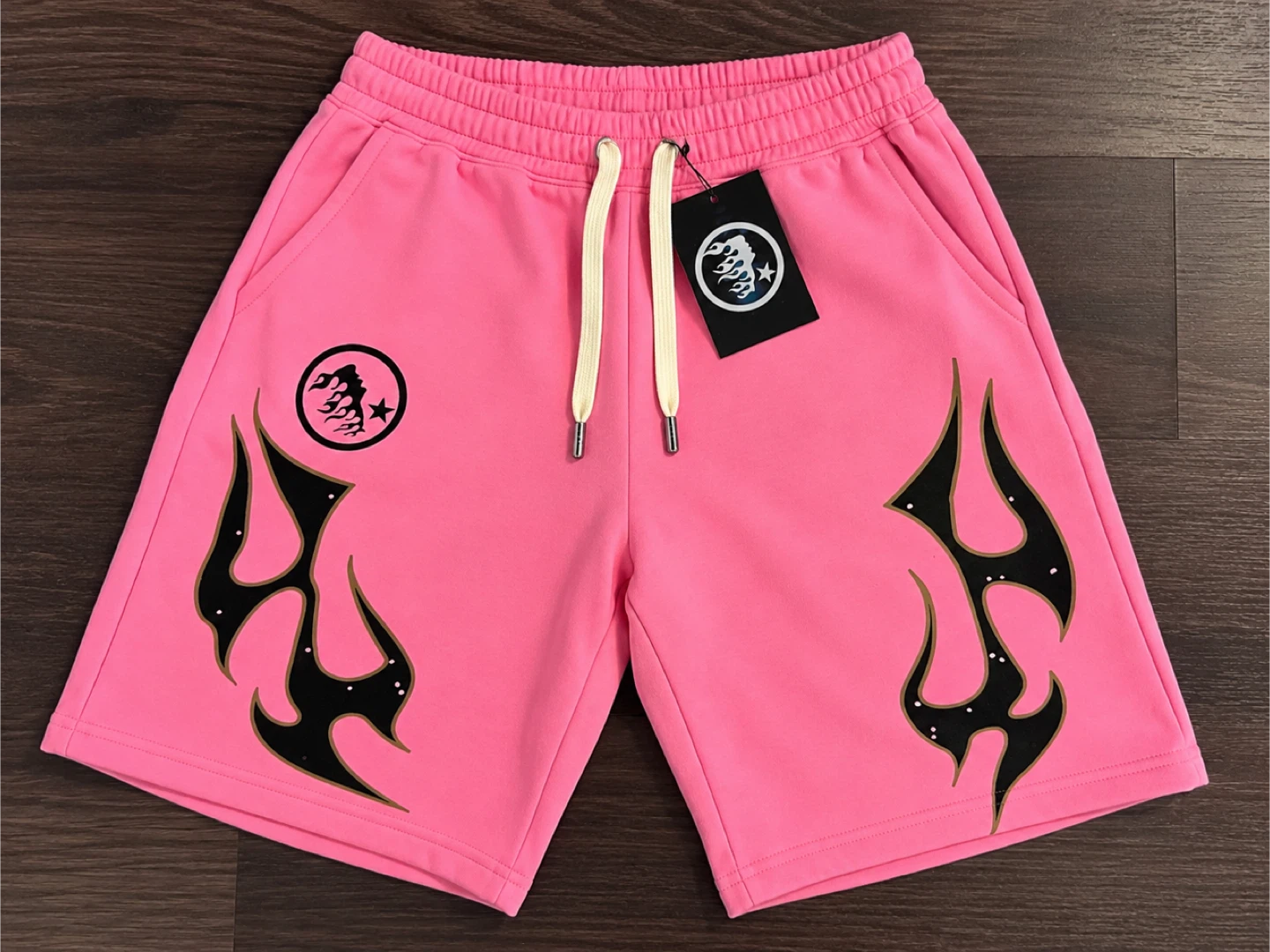 Pink Flame Print Shorts