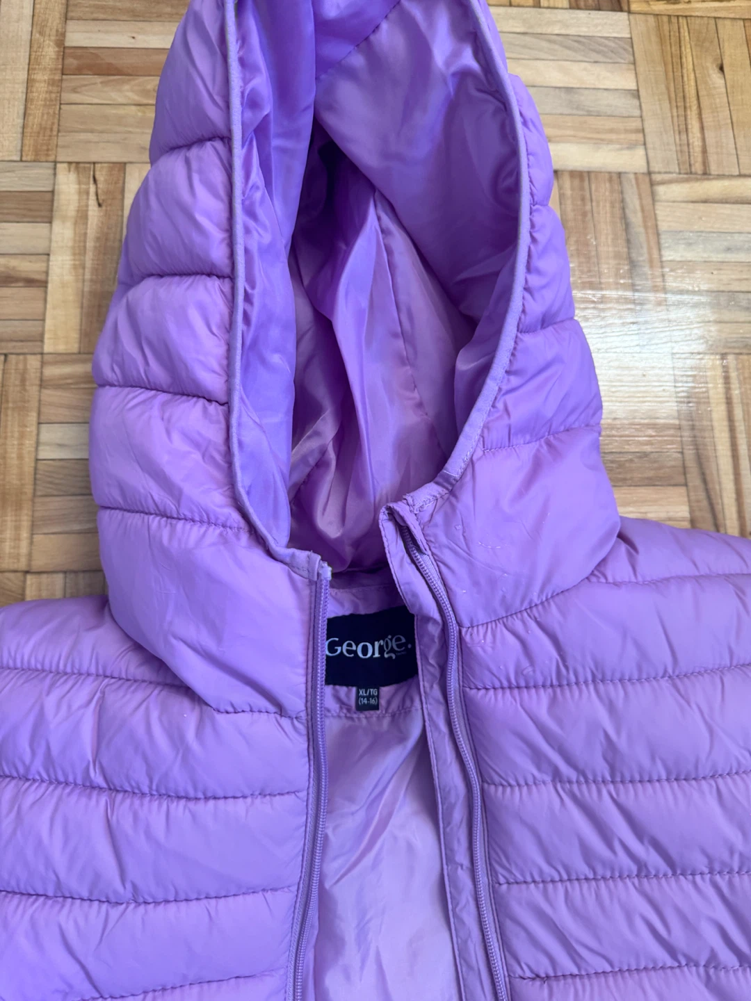George Purple Puffer Jacket;Size 14/16 - photo 3