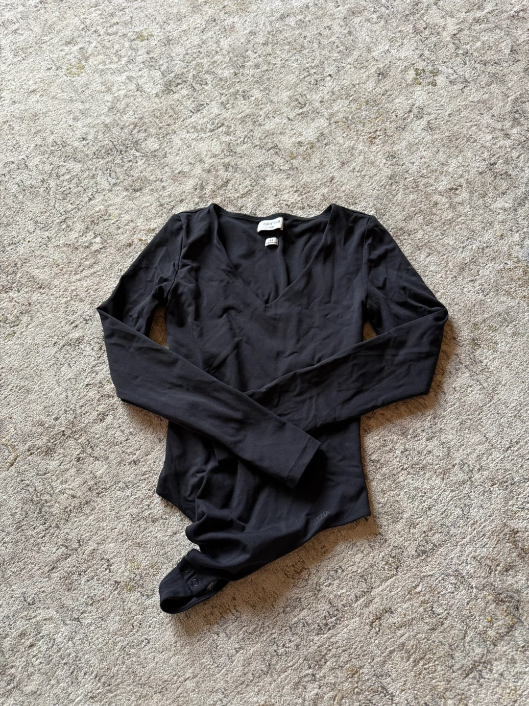 Aritzia Contour Long Sleeve Bodysuit Black Size xs