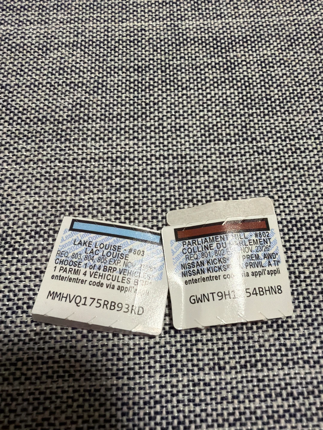 Two Canada Monopoly Contest Game Pieces