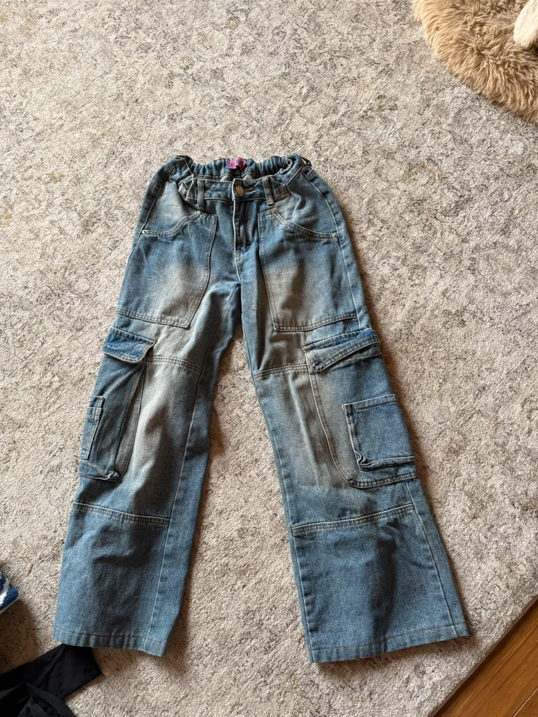 Blue Denim Cargo Pants