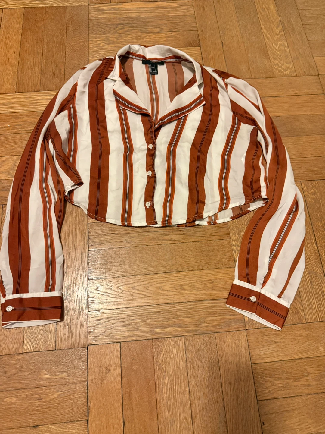 Striped Button-Down Crop Top