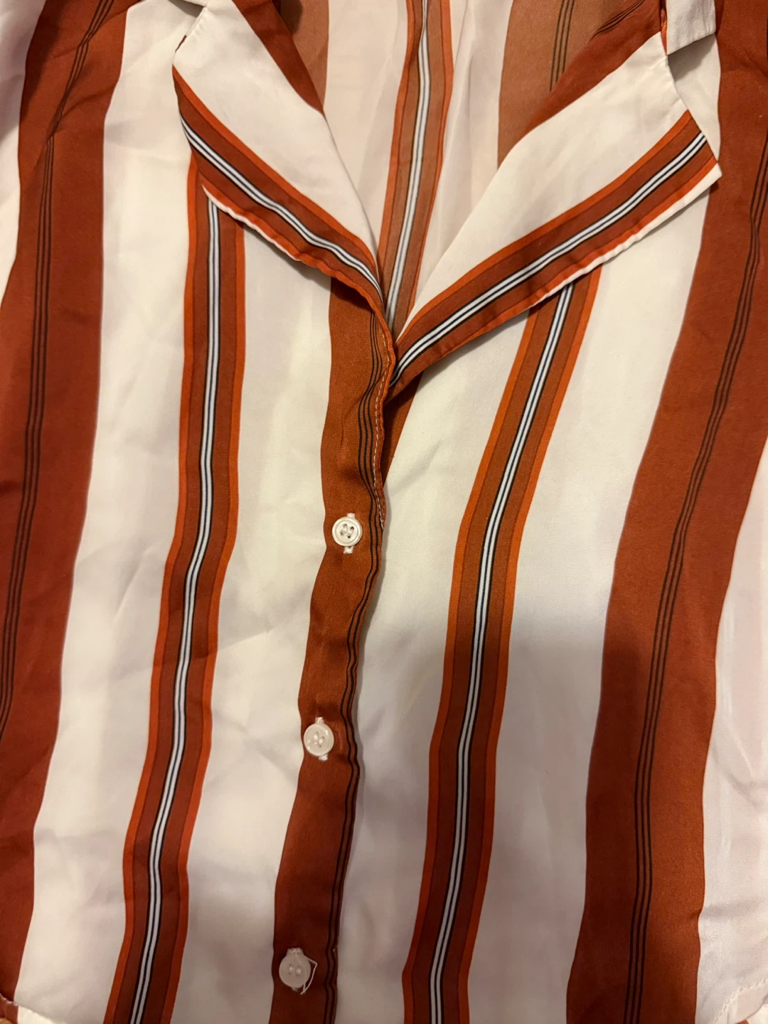 Striped Button-Down Crop Top - photo 2