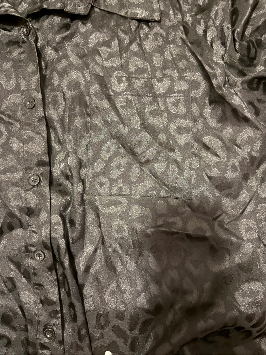 Black Leopard Print Button-Down Shirt - photo 2