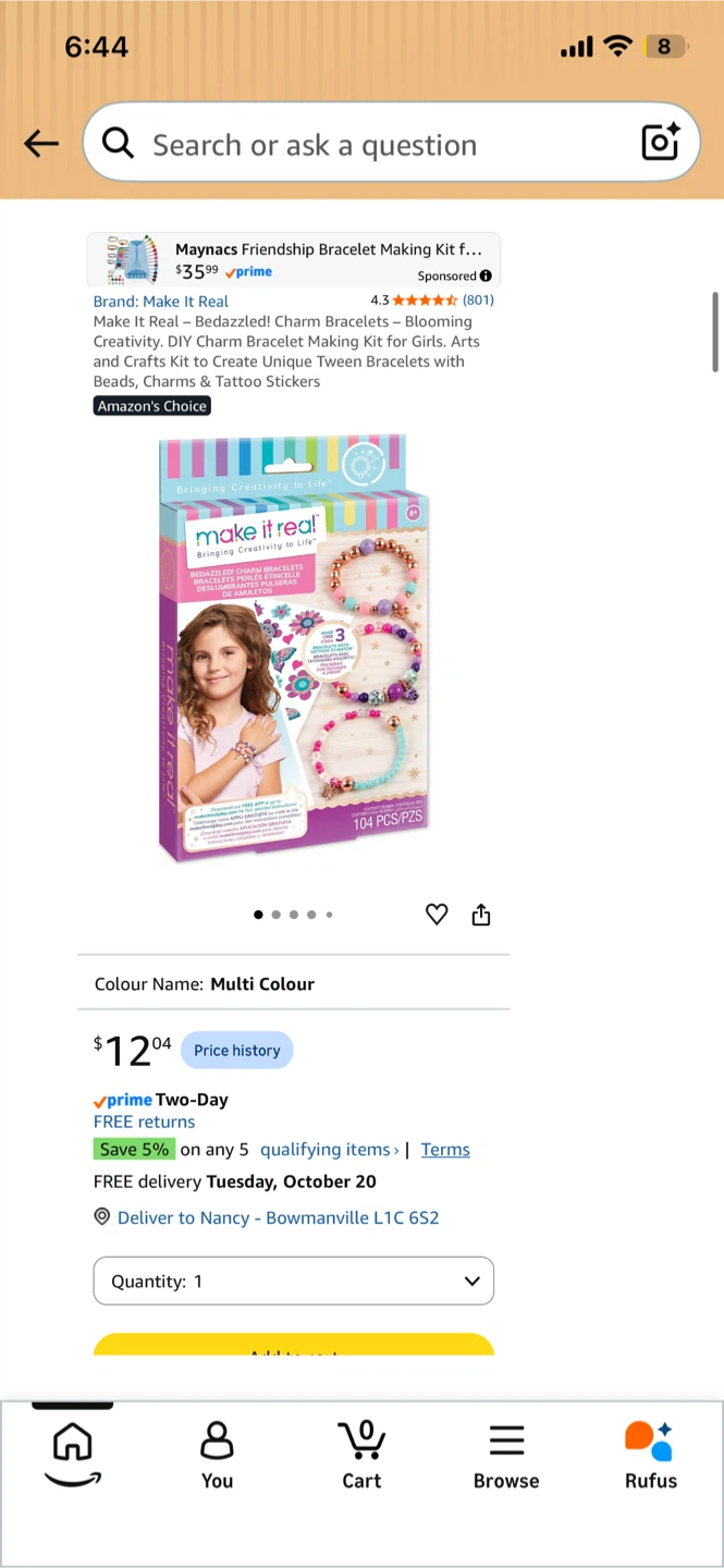 NEW! Make It Real Bedazzled Charm Bracelet Kit