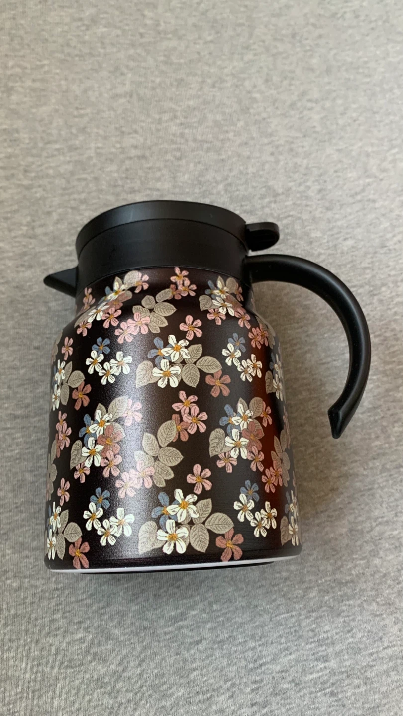 Floral Stainless Steel Vacuum Tea Pot - Brand New