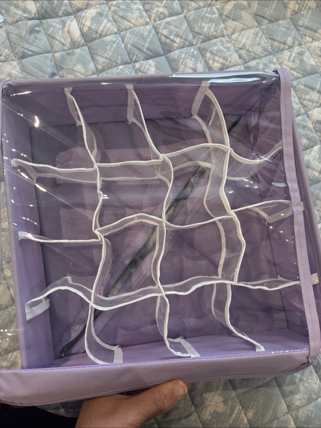 Purple Fabric Storage Basket with Dividers - photo 3