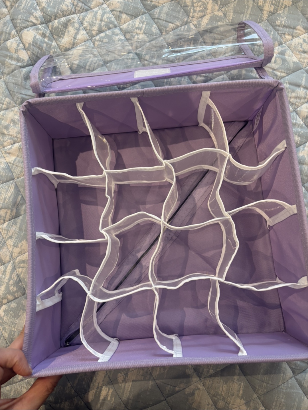 Purple Fabric Storage Basket with Dividers - photo 2