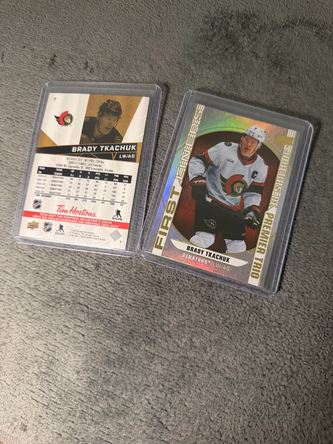 Brady Tkachuk Upper Deck Tim Hortons Cards