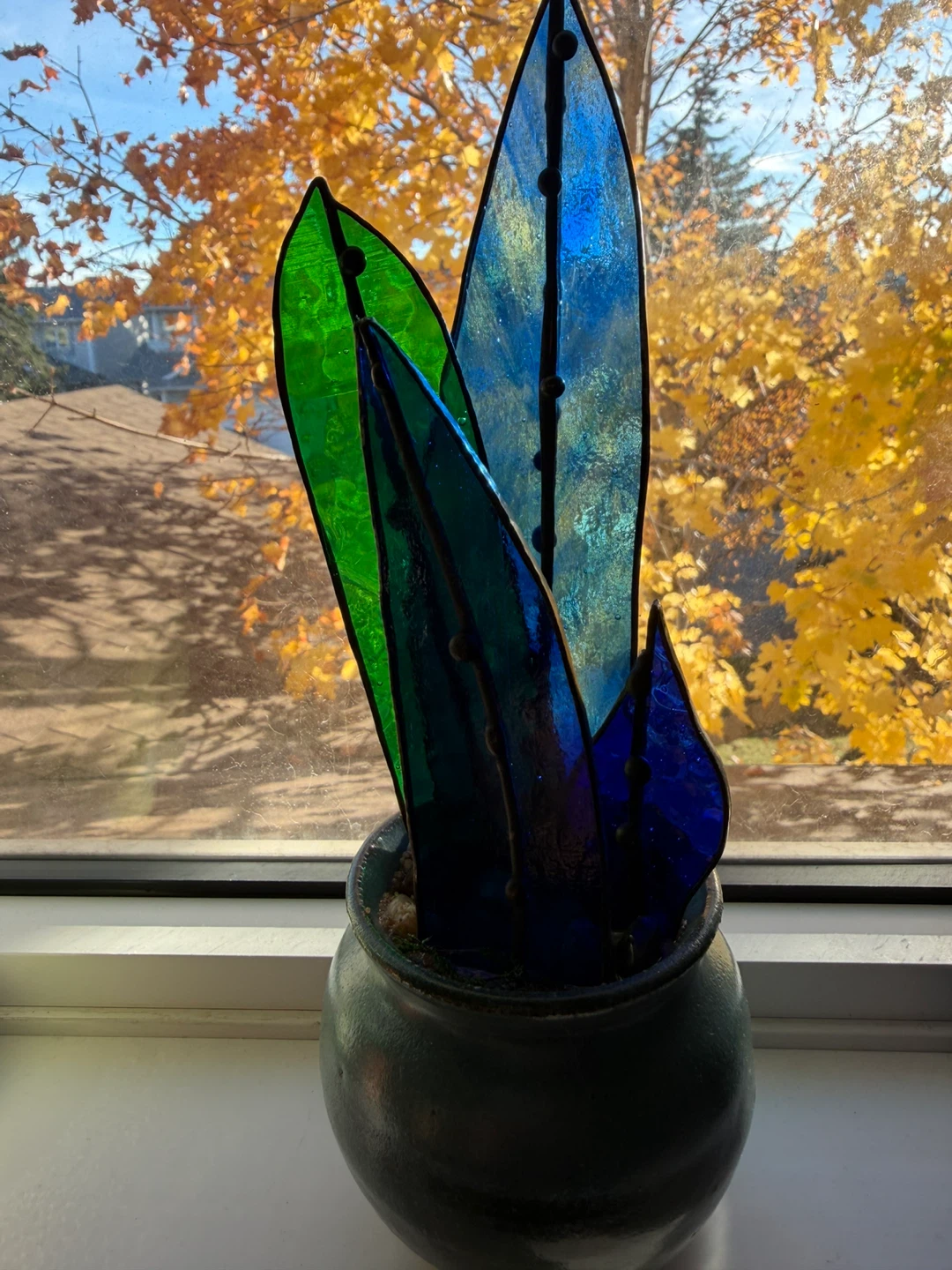 Stained Glass Plant Decor