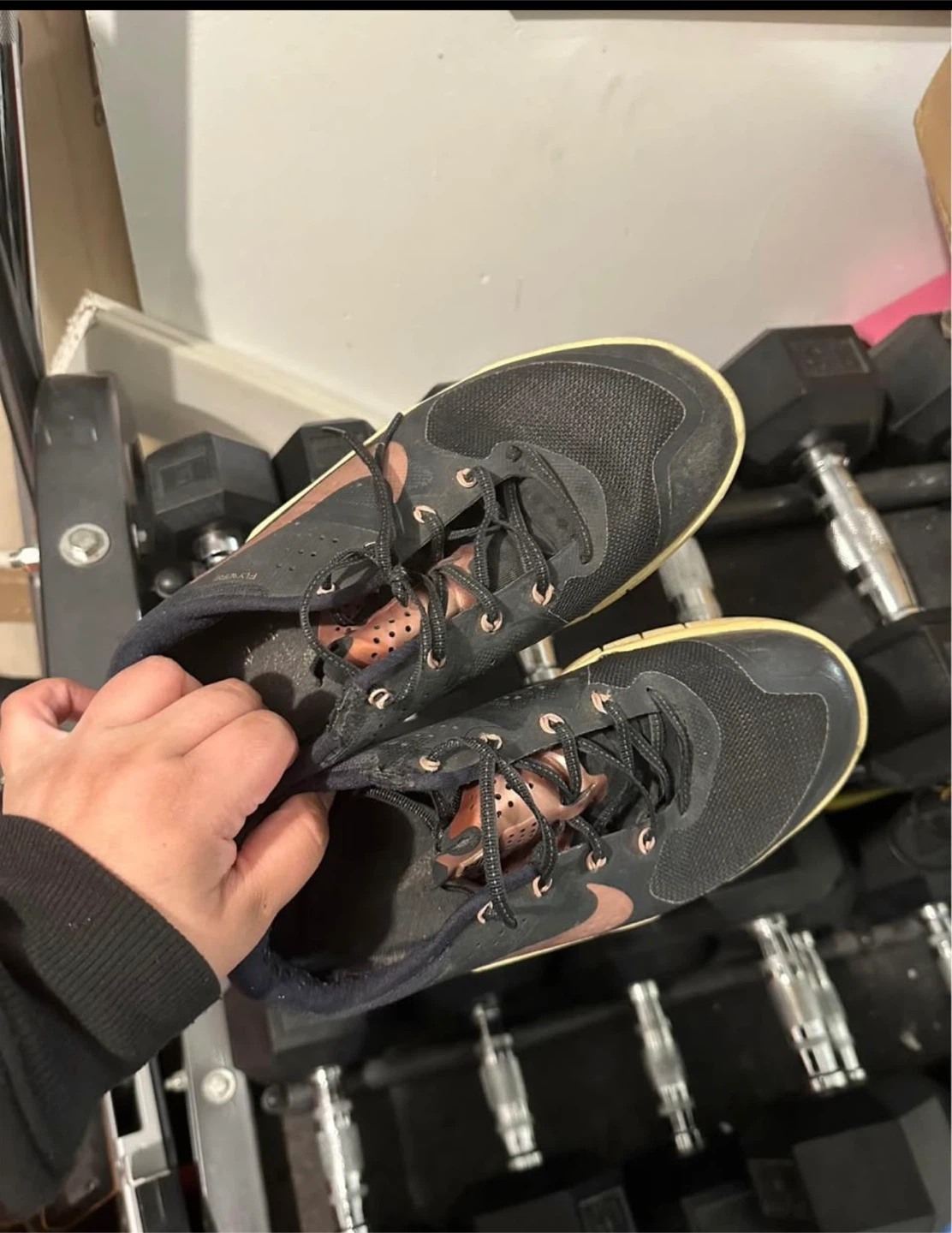 Nike rose gold fly wire size 9
