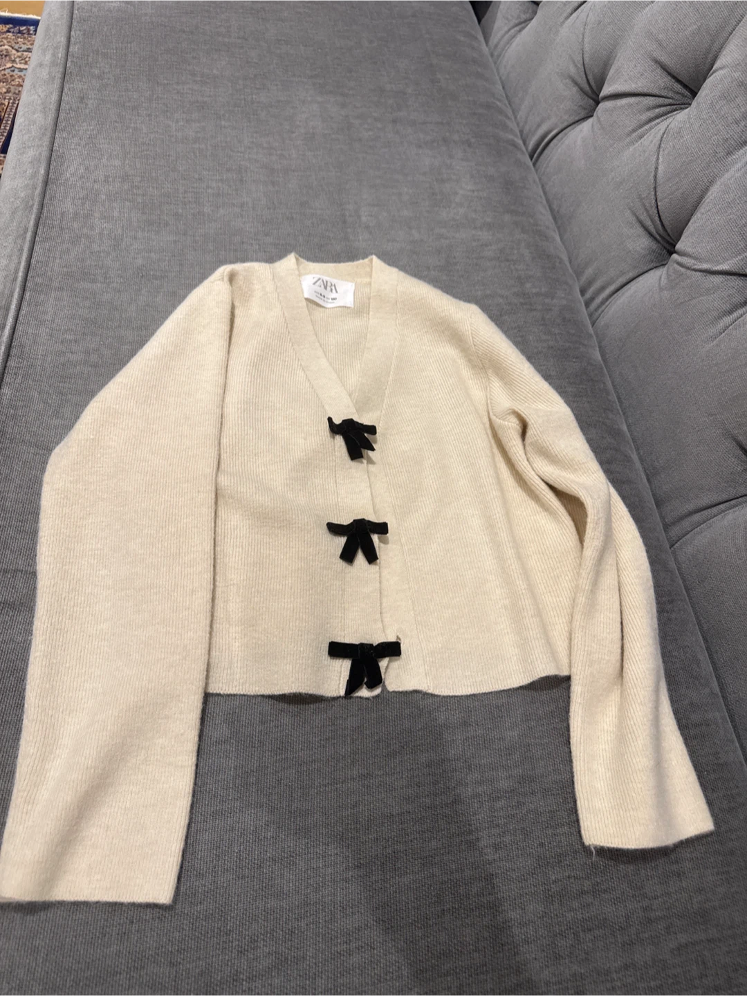 Zara Girls Cream Bow Cardigan