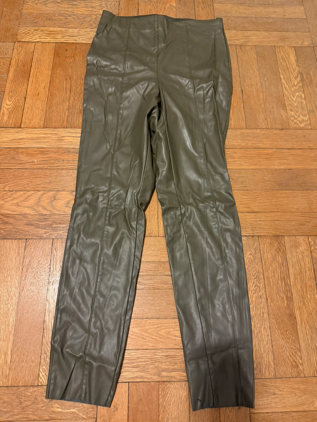 H&M Faux Leather Leggings Olive Size US 8