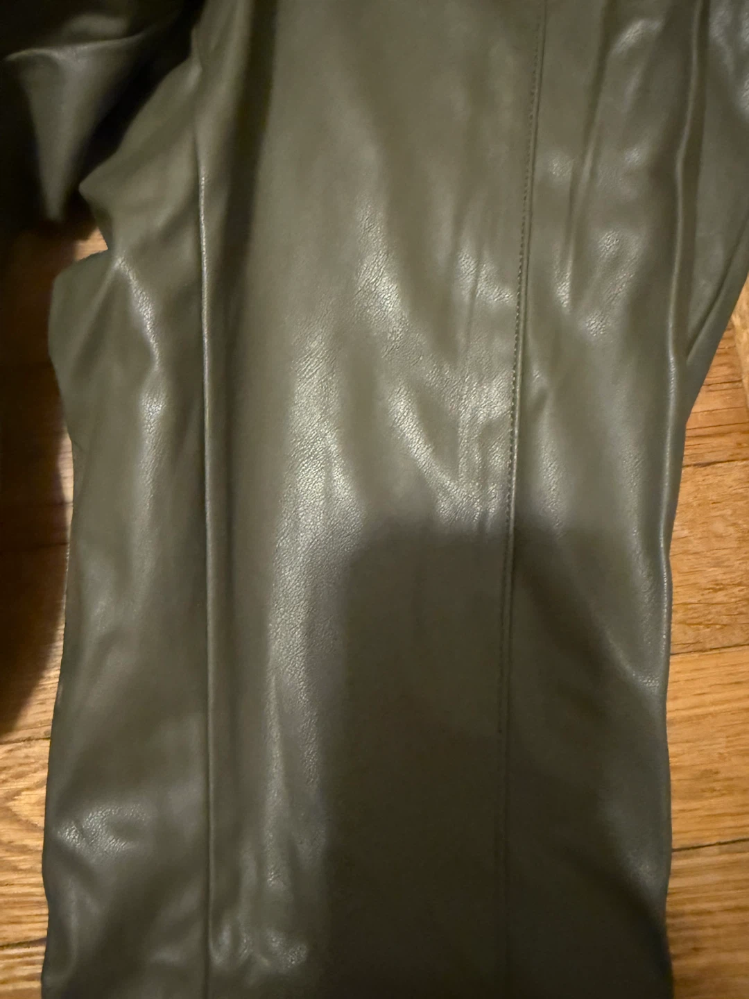 H&M Faux Leather Leggings Olive Size US 8 - photo 2