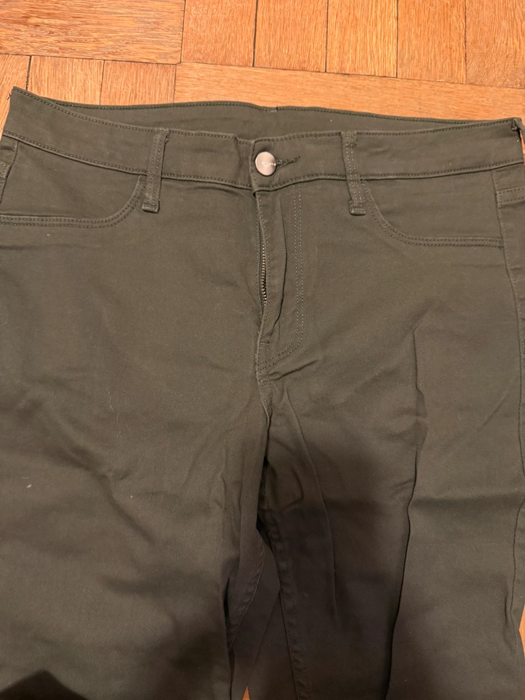 H&M Skinny Ankle Length Pants Olive Green - photo 2