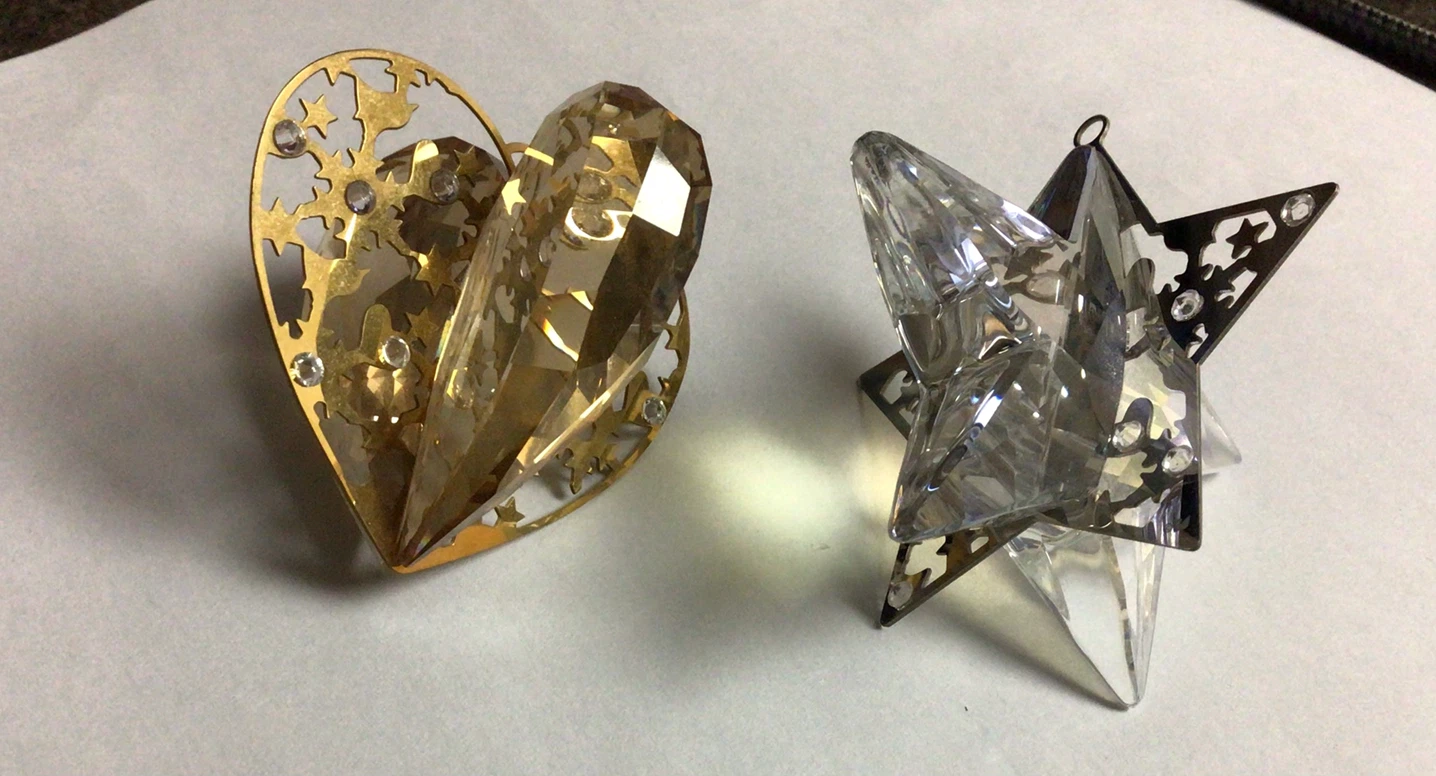 Swarovski Crystal Heart and Star Christmas Decorations - photo 4