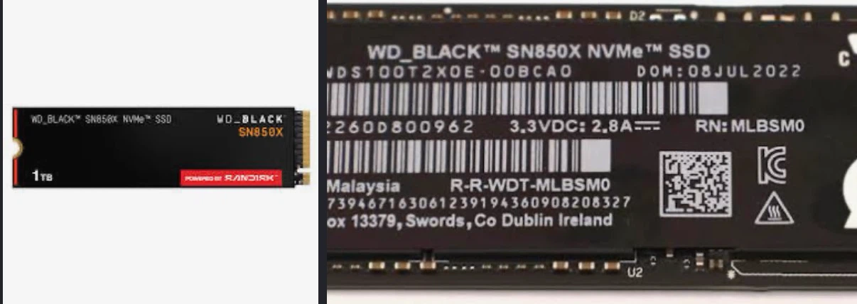 Western Digital Black SN850X 1TB NVMe SSD — OPEN BOX NEW