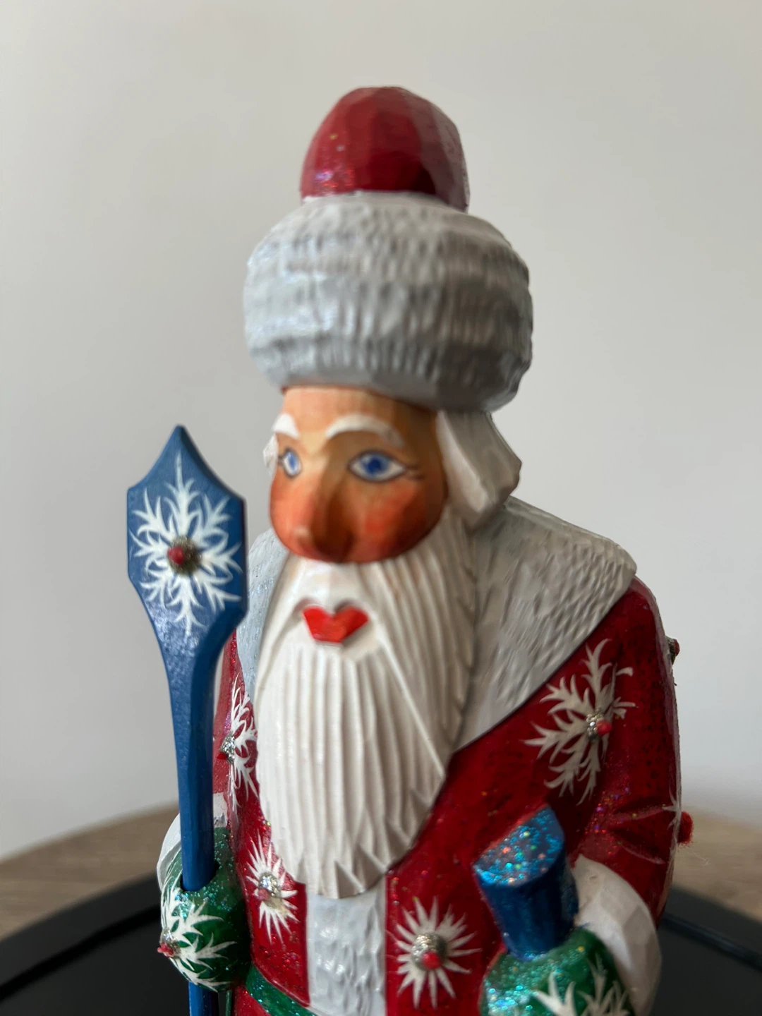 Hand-Carved Russian Ded Moroz Figurine, 1997