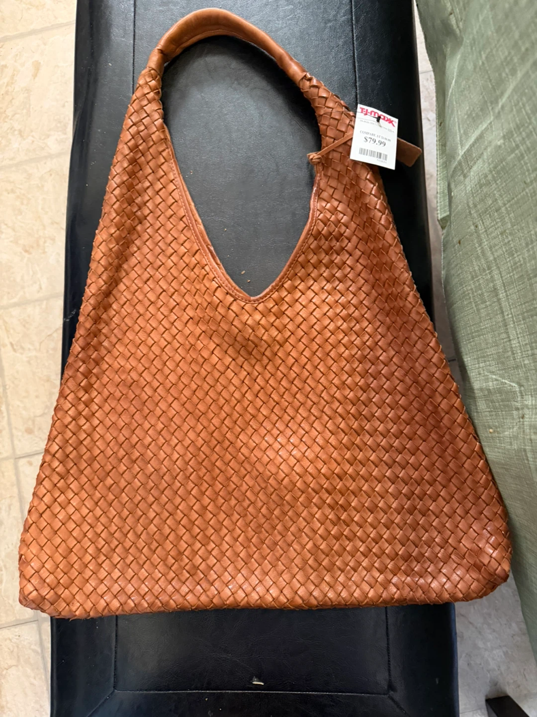 Woven Brown Shoulder Hobo Bag