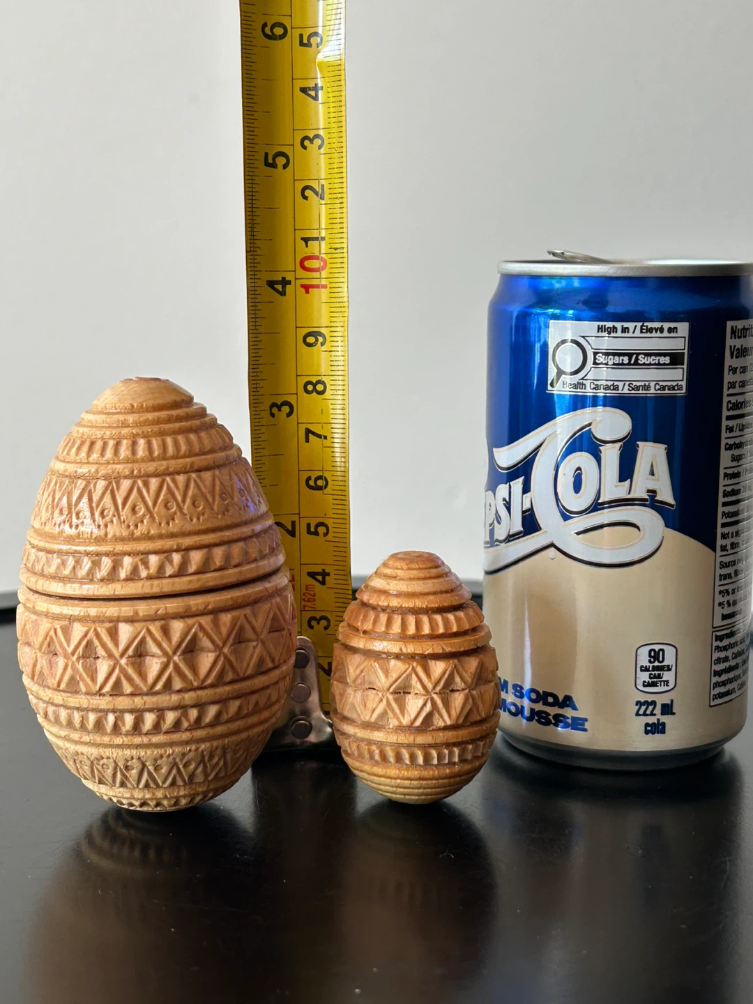 Hand-Carved Wooden Nesting Easter Egg Set Folk Art - photo 2