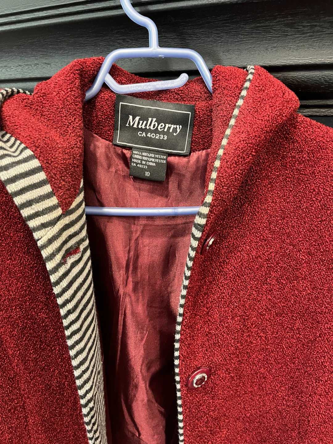 Mulberry red textured hooded coat - photo 2