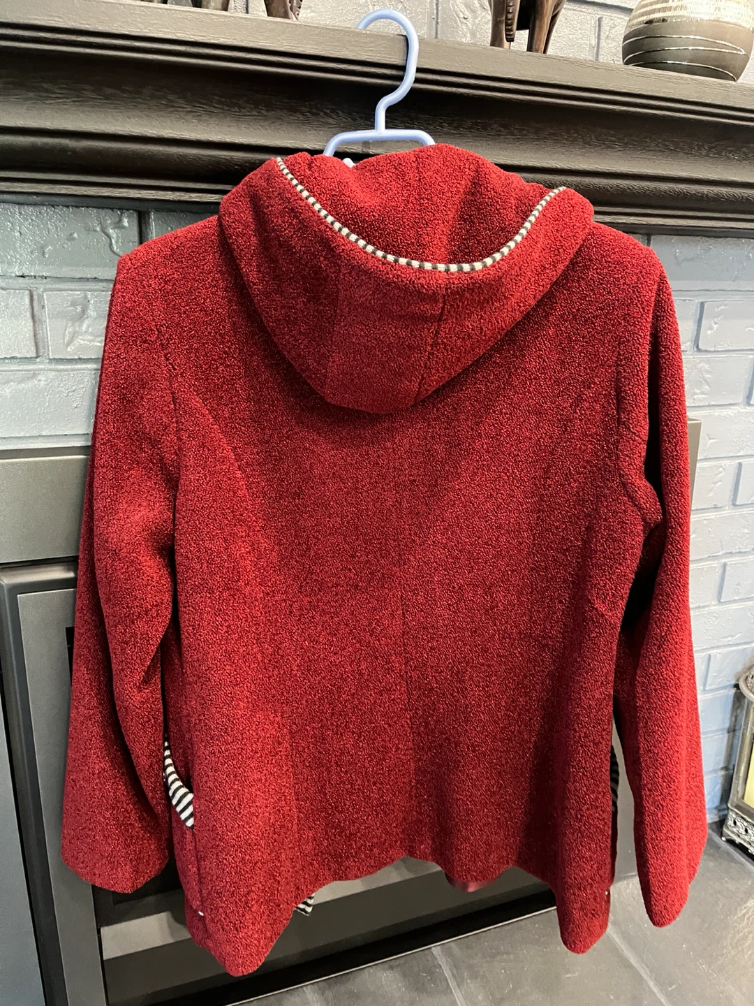 Mulberry red textured hooded coat - photo 3