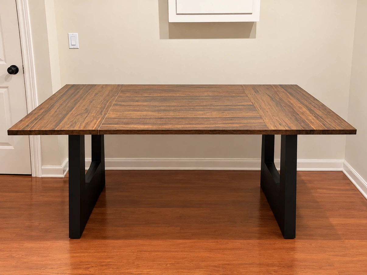 Large wood style farmhouse table