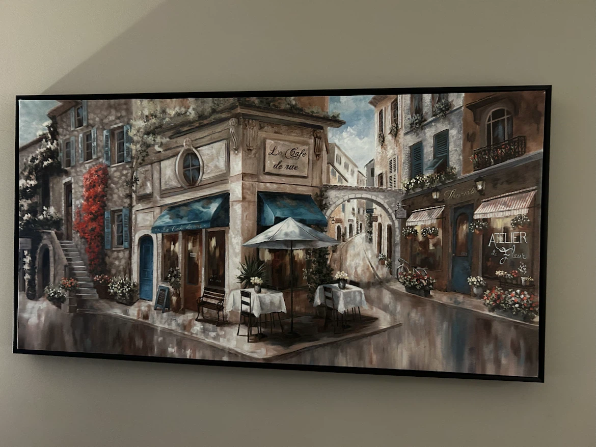 Large Le Cafe Street Scene Canvas Wall Art - photo 3